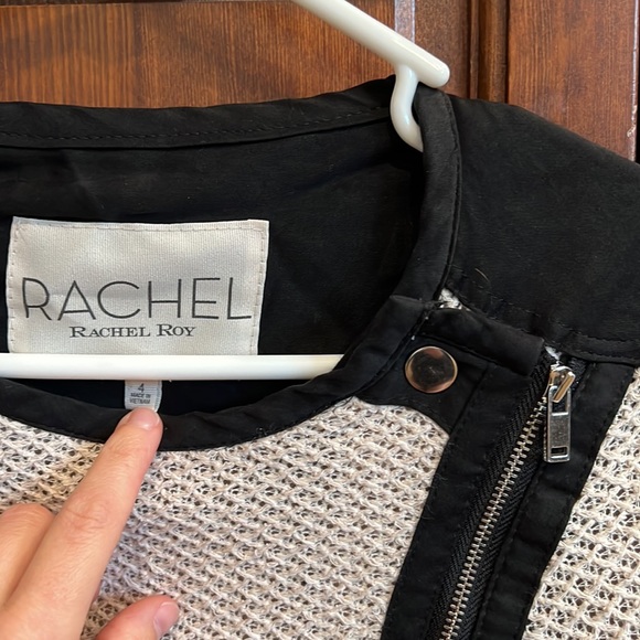 RACHEL Rachel Roy Zip Front Lightweight Sweater / Blazer with Pockets. Size 4. - Picture 3 of 12